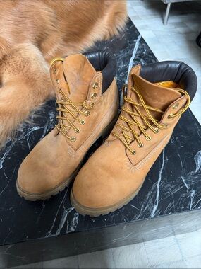 Timberland - Men's Tan Lace-Up Work Boots Suede